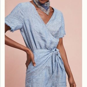 Anthropologie Montana Tie Front Romper